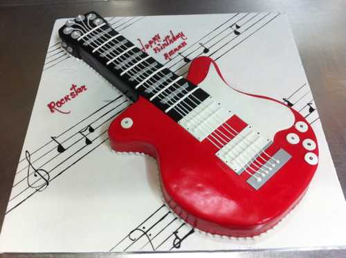Guitar Theme Cake