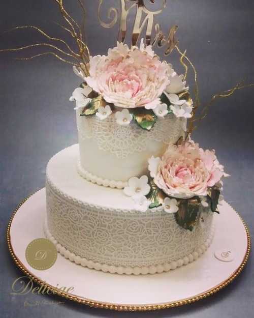 Elegant Engagement Cake