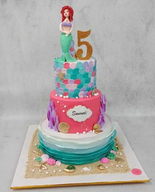 Mermaid Theme 3D Cake