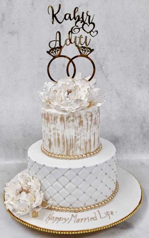 Elegant Engagement Cake