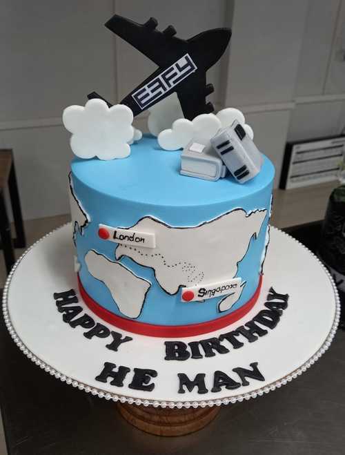 Plane-Theme Cake-3D