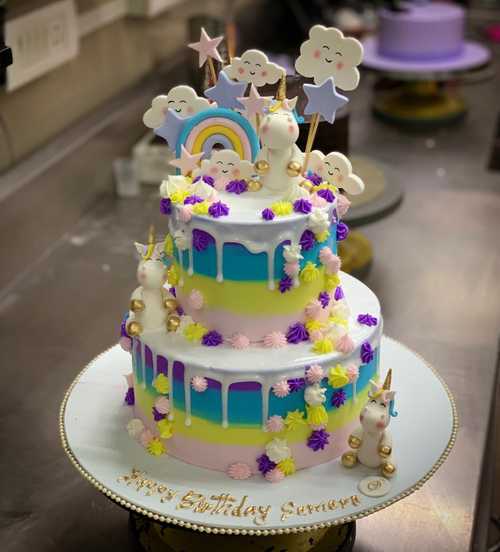 Unicorn Theme Birthday Cake