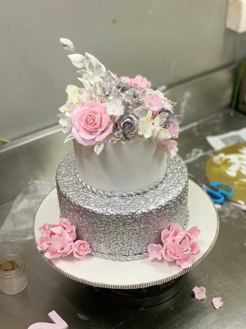 Silver Customised Cake